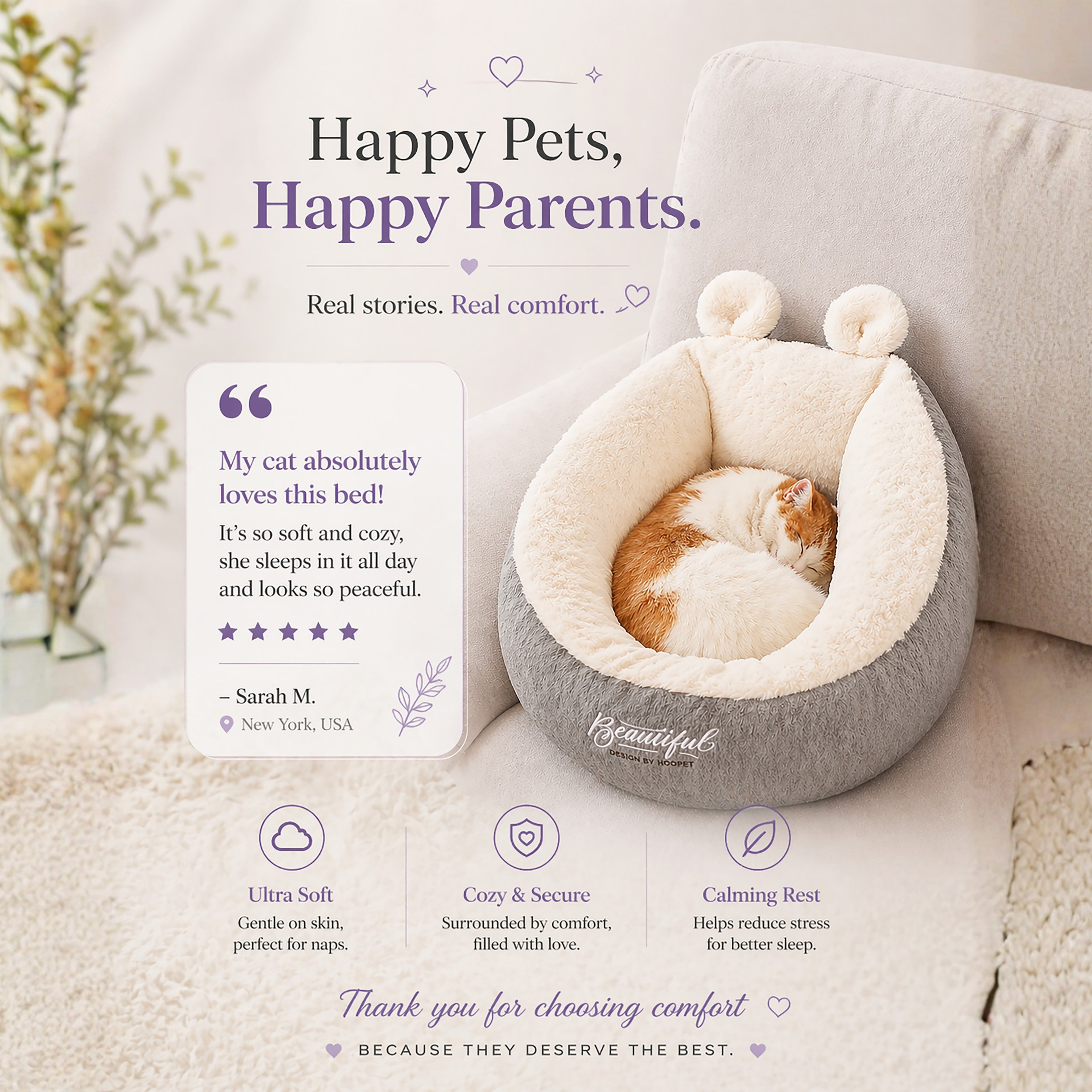 Pet Bed – Ultimate Comfort for Cats & Small Dogs