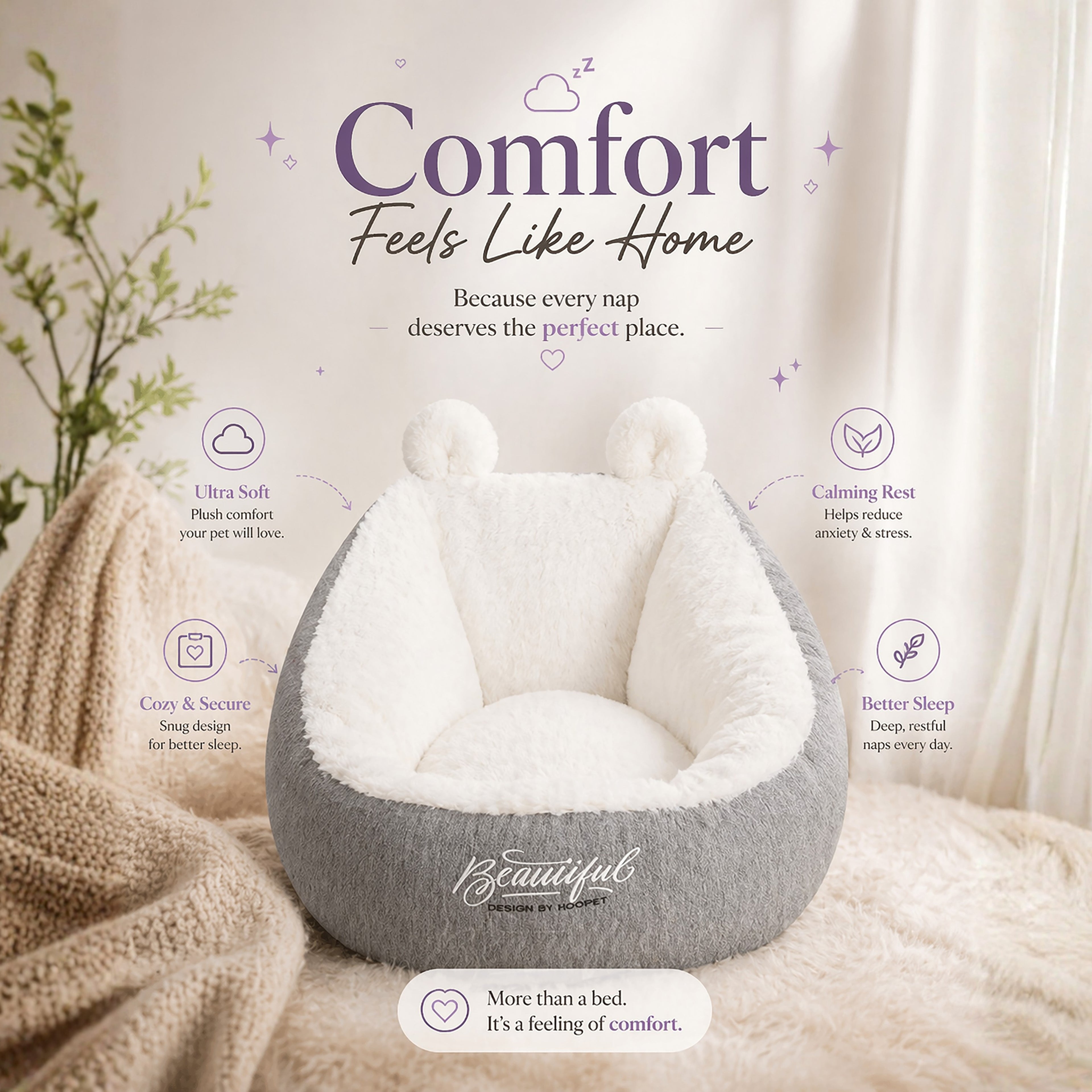 Pet Bed – Ultimate Comfort for Cats & Small Dogs